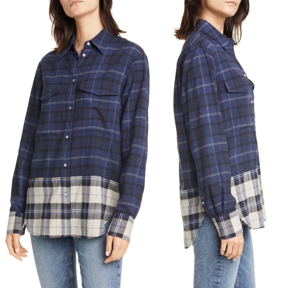 Rag And Bone Birdie Plaid Button Up Top XXS